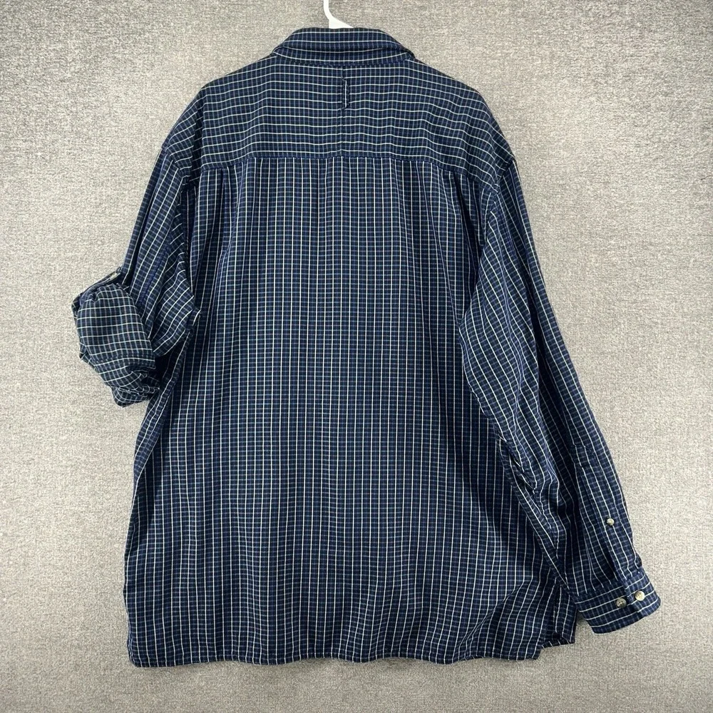 The‎ North Face Roll Tab Shirt Men Size XL Blue Striped Long Sleeve Outdoor